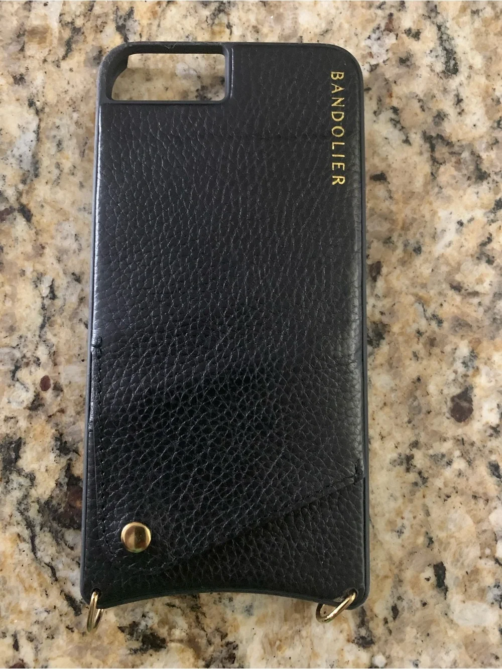 Bandolier iPhone 6 plus, 7 plus, 8 plus Black Leather Case